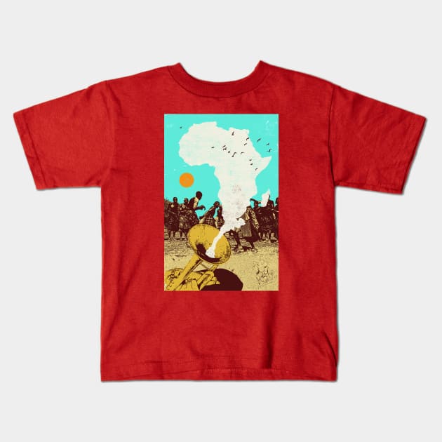 AFRICAN HORN Kids T-Shirt by Showdeer